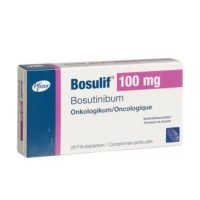 Bosulif 100 mg bosutinibum film-coated tablets by Pfizer - 28 count box for oncological treatment available through online pharmacy