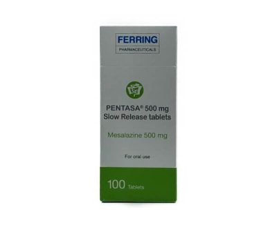 Pentasa 500 mg slow release tablets by Ferring Pharmaceuticals - 100 mesalazine tablets for oral use available through online pharmacy